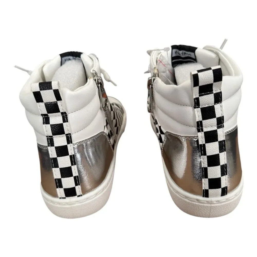 Vintage Havana Lexi Mid top Sneakers Women’s 9 White‎ Checkered Multi
